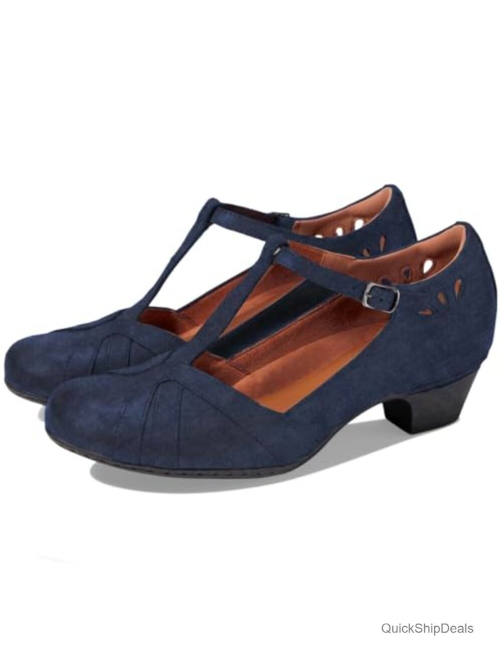 Women's Low Block Heel Mary Jane Oxford Ankle T-Strap Dress Shoes
